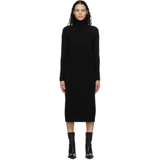Haider Ackermann Black Wool and Cashmere Invidia Dress
