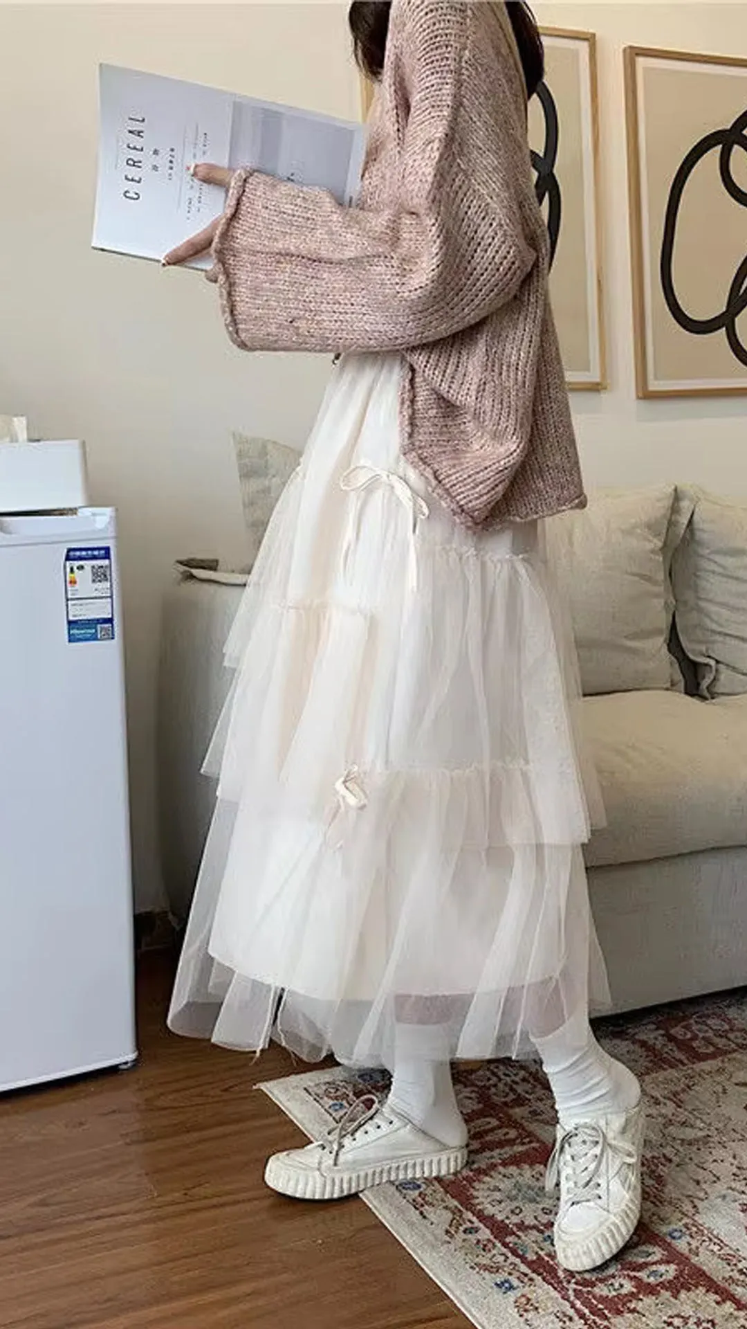 High Waist Elegant Bow Long Mesh Tulle Skirts