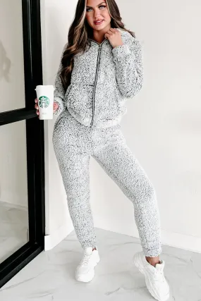 In Fuzzy Heaven Sherpa Fleece Two-Piece Set (Grey)