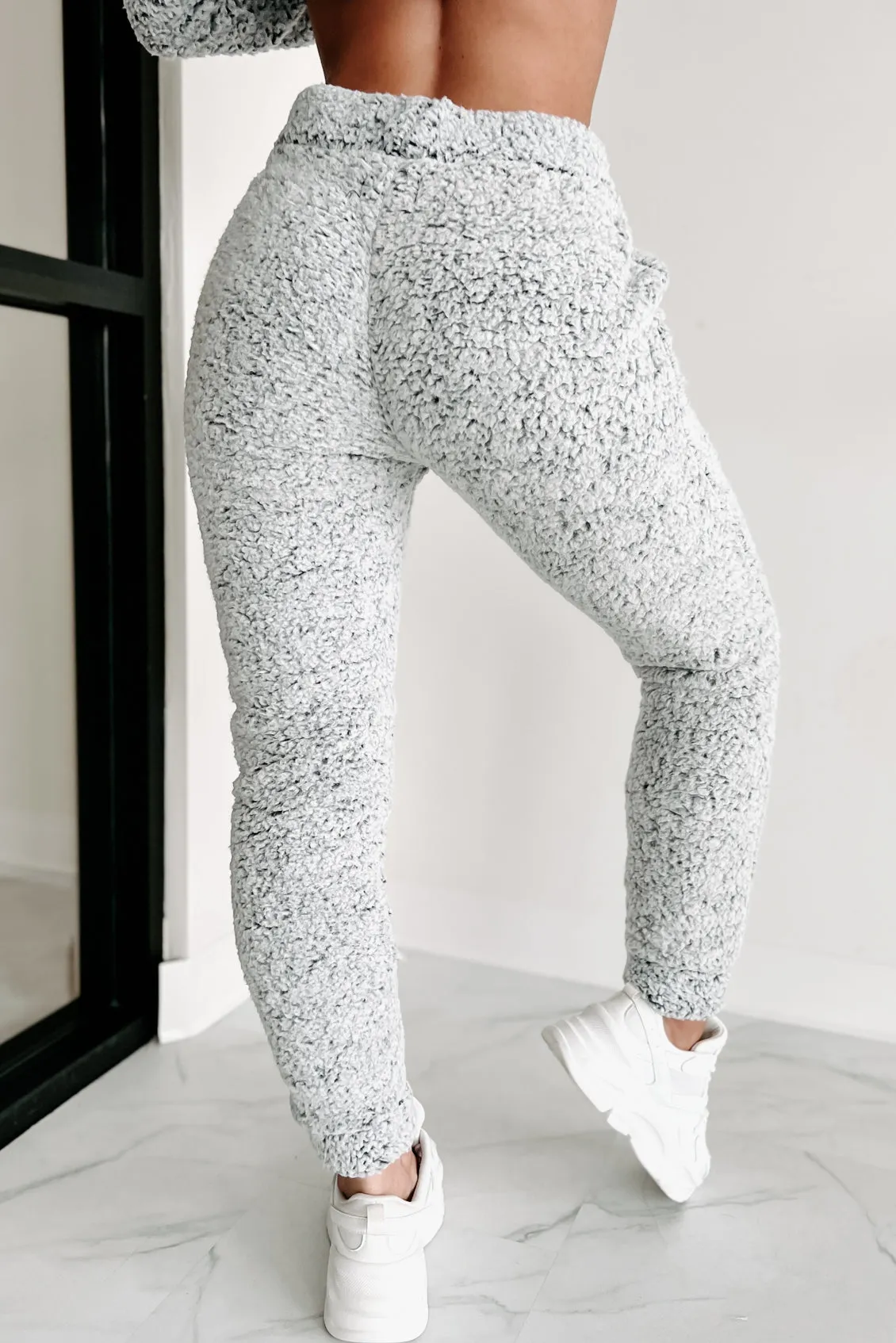 In Fuzzy Heaven Sherpa Fleece Two-Piece Set (Grey)