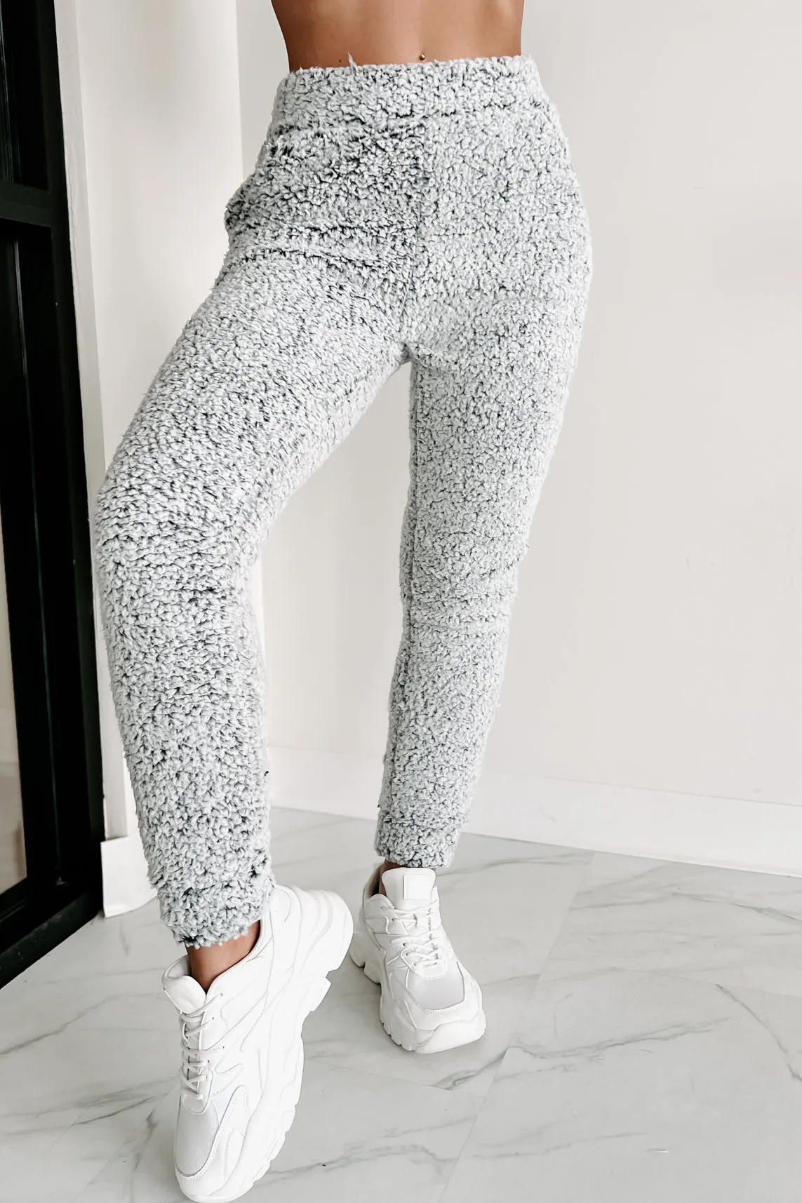 In Fuzzy Heaven Sherpa Fleece Two-Piece Set (Grey)