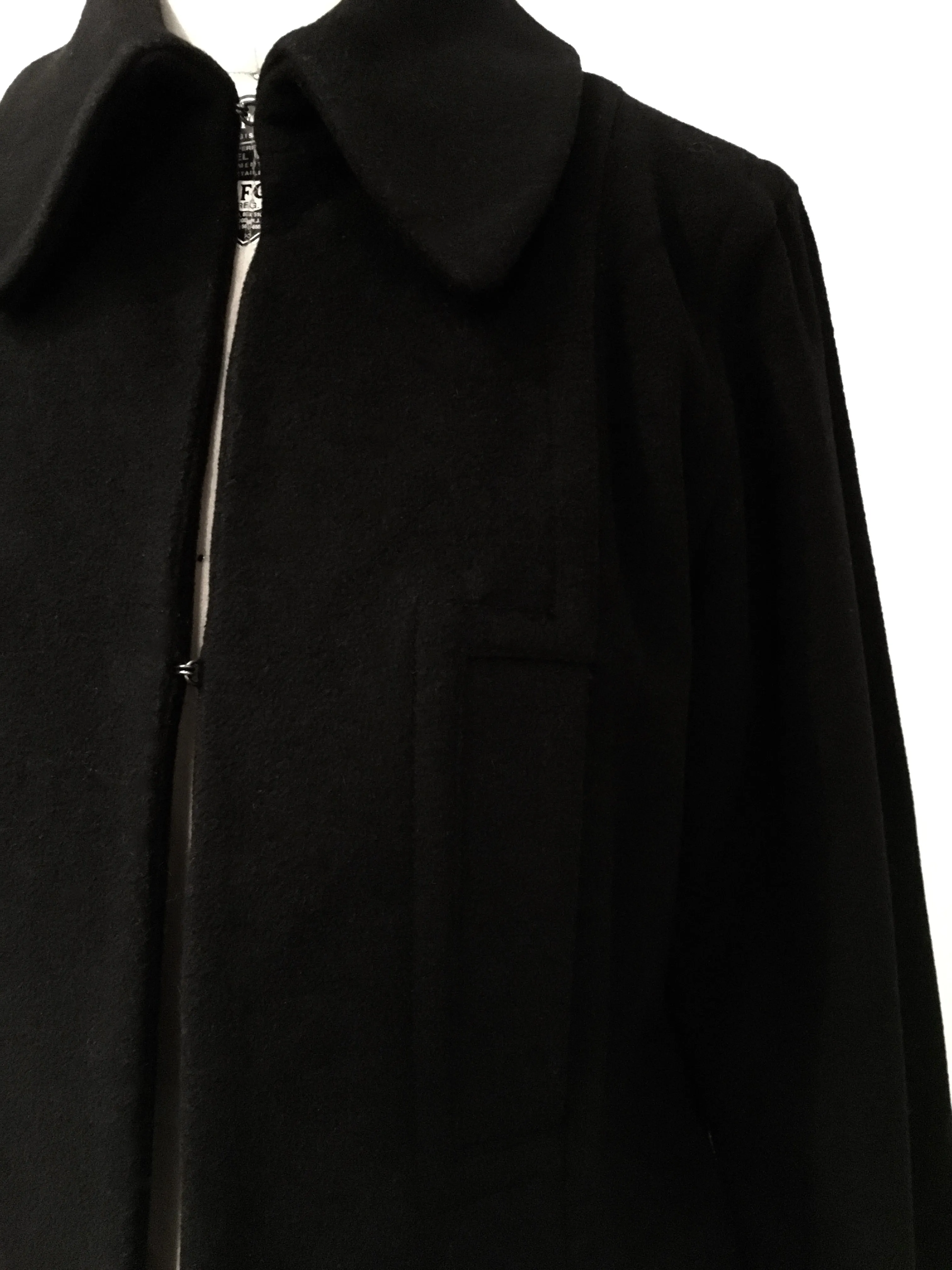 JOE FRESH Women's black melton cropped trapeze wool coat, M