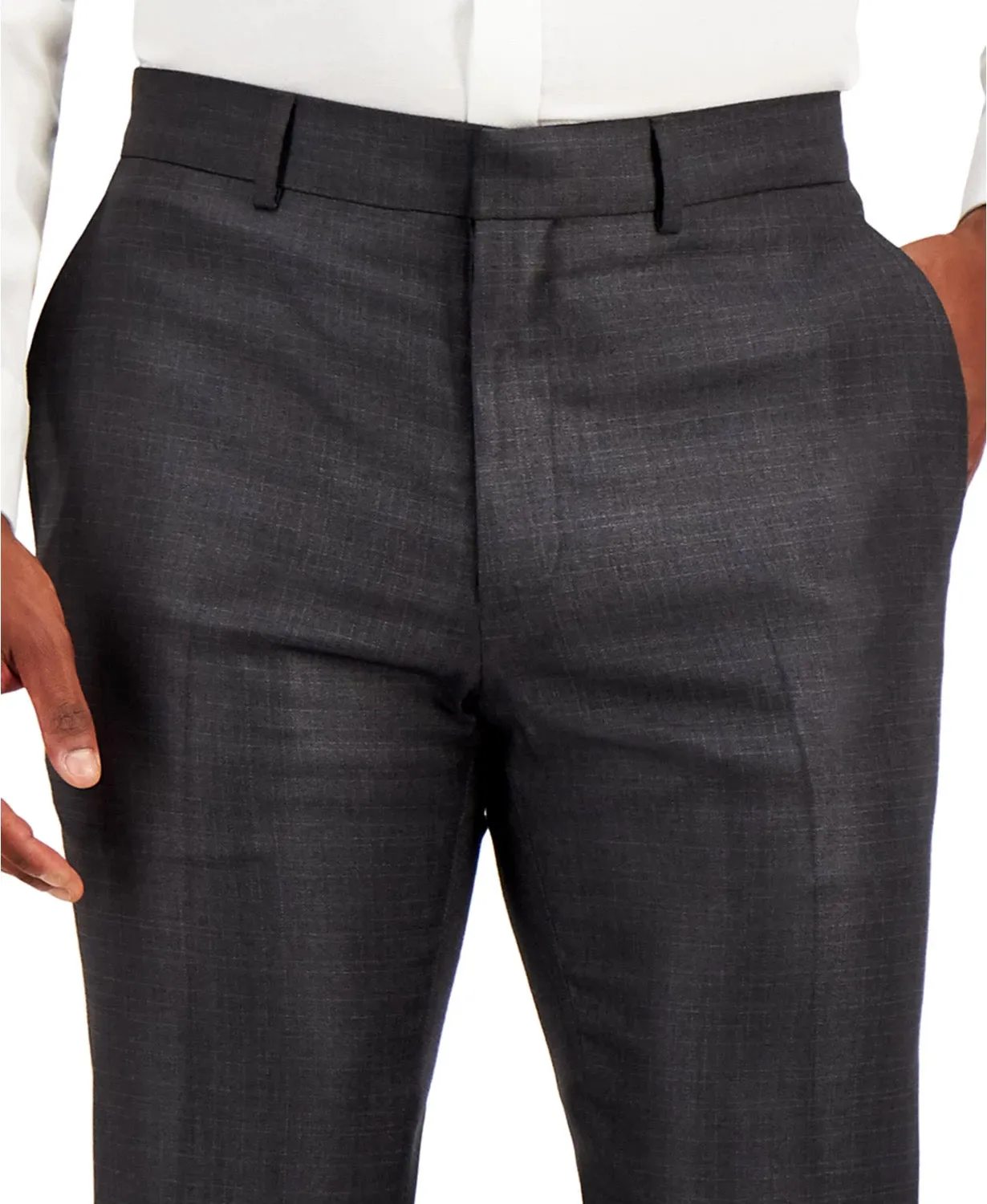 Kenneth Cole Reaction Mens Slim fit Dress Pants 36 / 32 Grey Striped