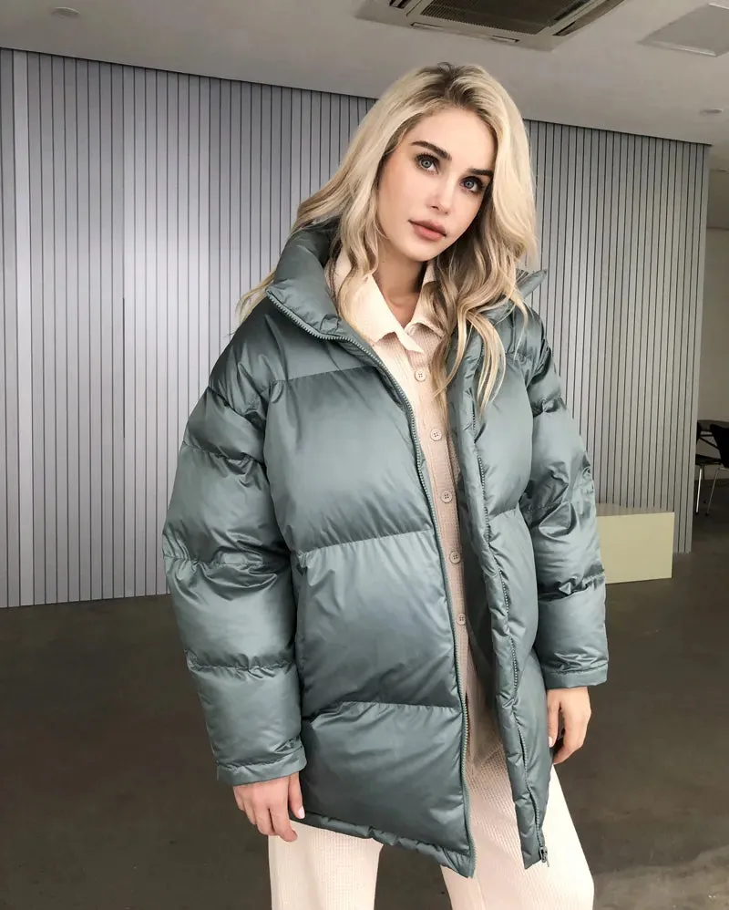 Ladies thick warm water proof puffer jacket fashion winter jacket