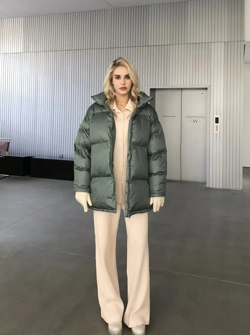 Ladies thick warm water proof puffer jacket fashion winter jacket