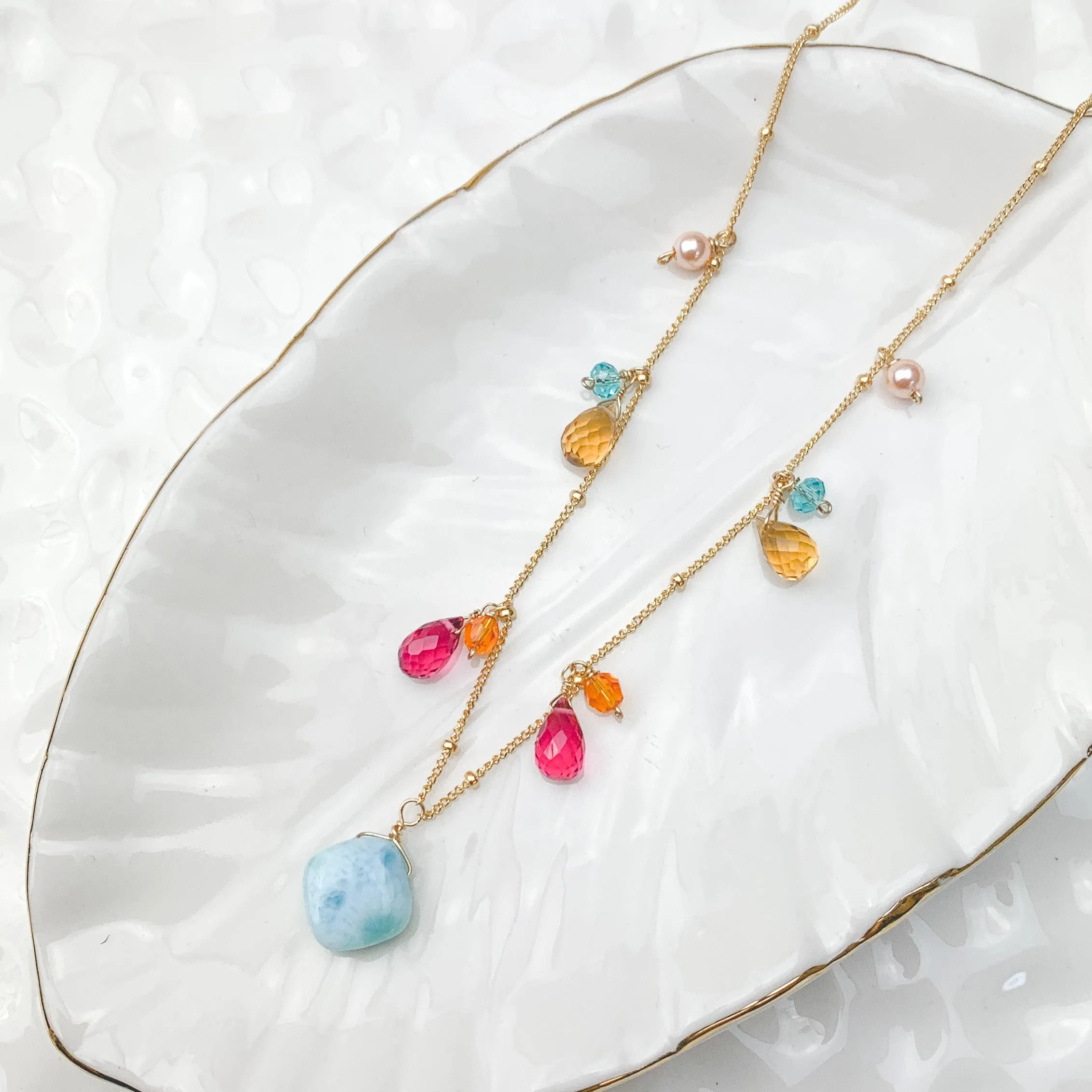 Larimar Zina Layering Necklace