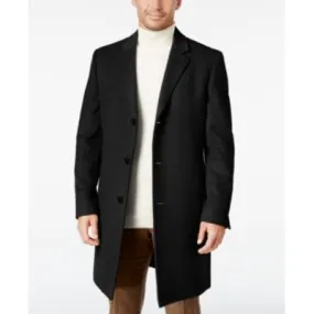 Lauren Ralph Lauren Mens Classic fit Overcoat Coat 60 L Black Solid