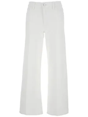 'Le Slim Palazzo' White Five Pocket Pants In Cotton Woman