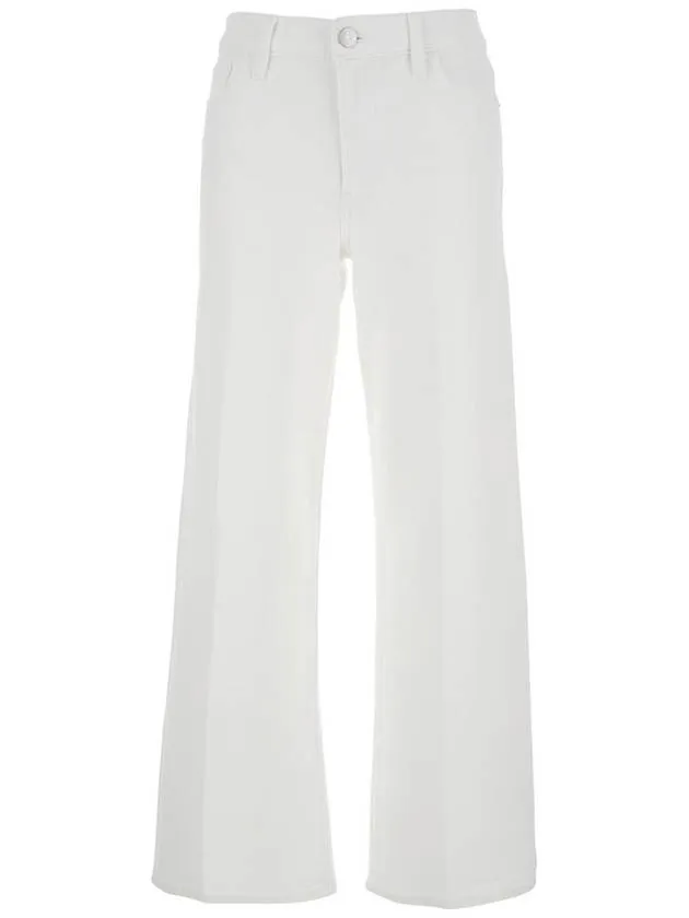 'Le Slim Palazzo' White Five Pocket Pants In Cotton Woman