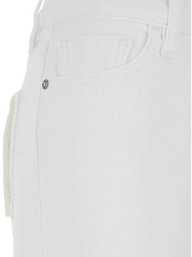 'Le Slim Palazzo' White Five Pocket Pants In Cotton Woman