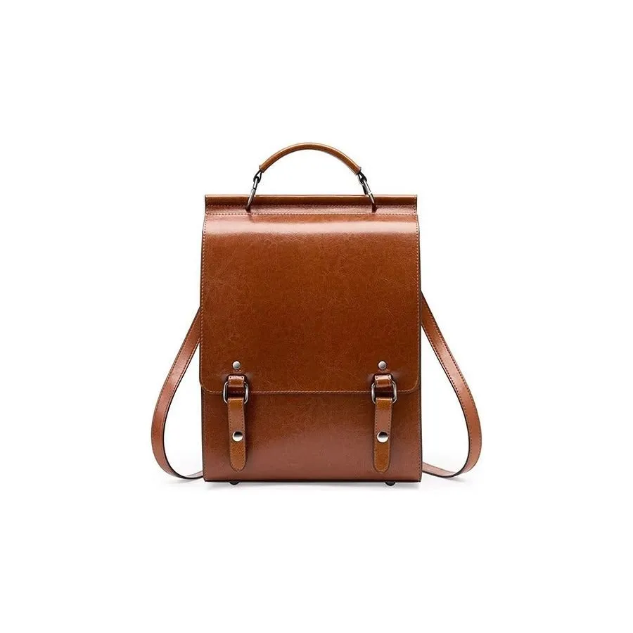 LeatherLux Chic Zipper Closure Backpack