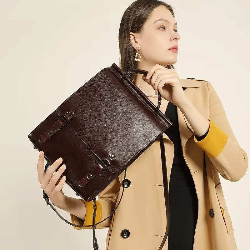 LeatherLux Chic Zipper Closure Backpack