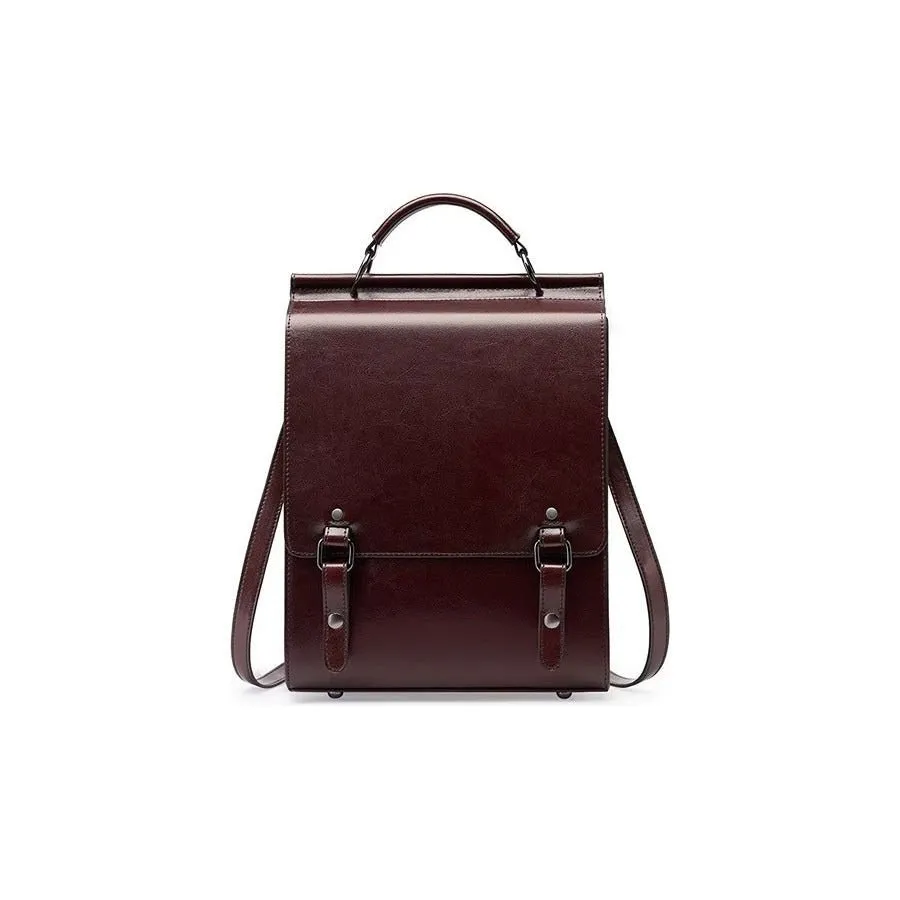 LeatherLux Chic Zipper Closure Backpack