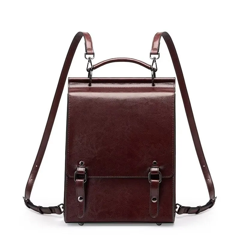 LeatherLux Chic Zipper Closure Backpack