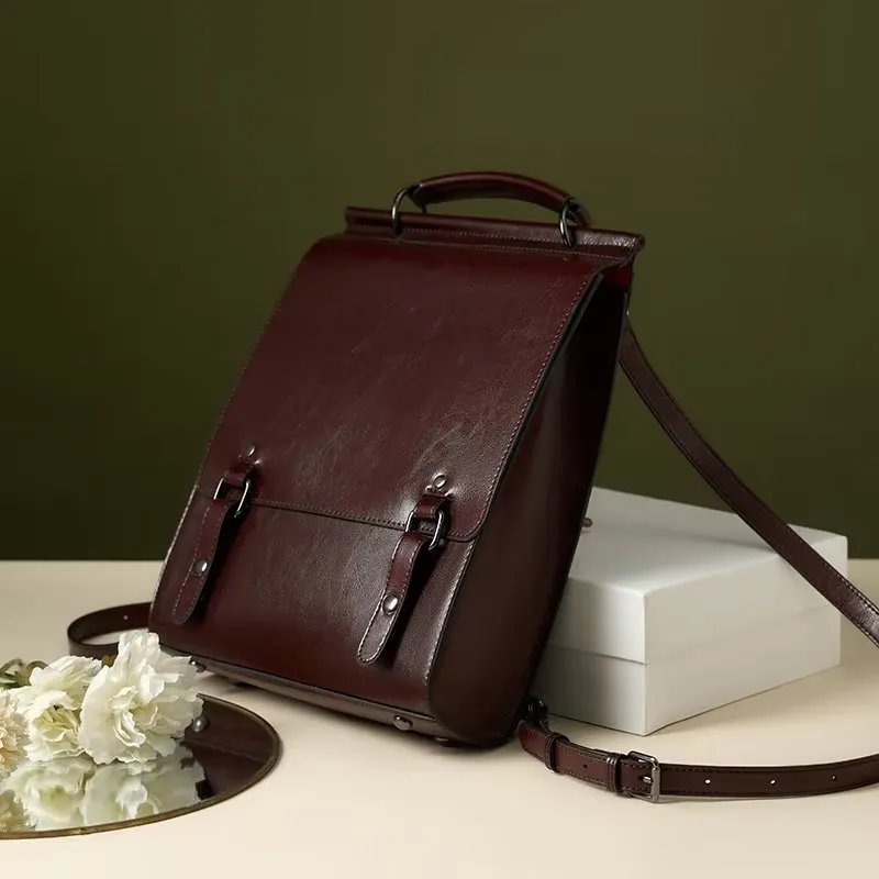 LeatherLux Chic Zipper Closure Backpack