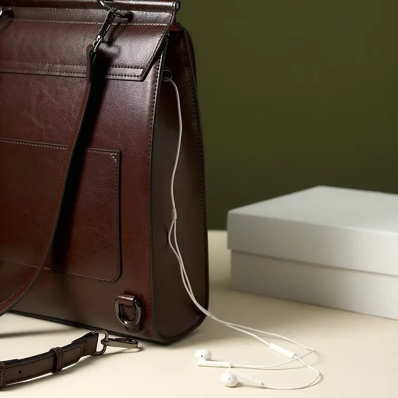 LeatherLux Chic Zipper Closure Backpack