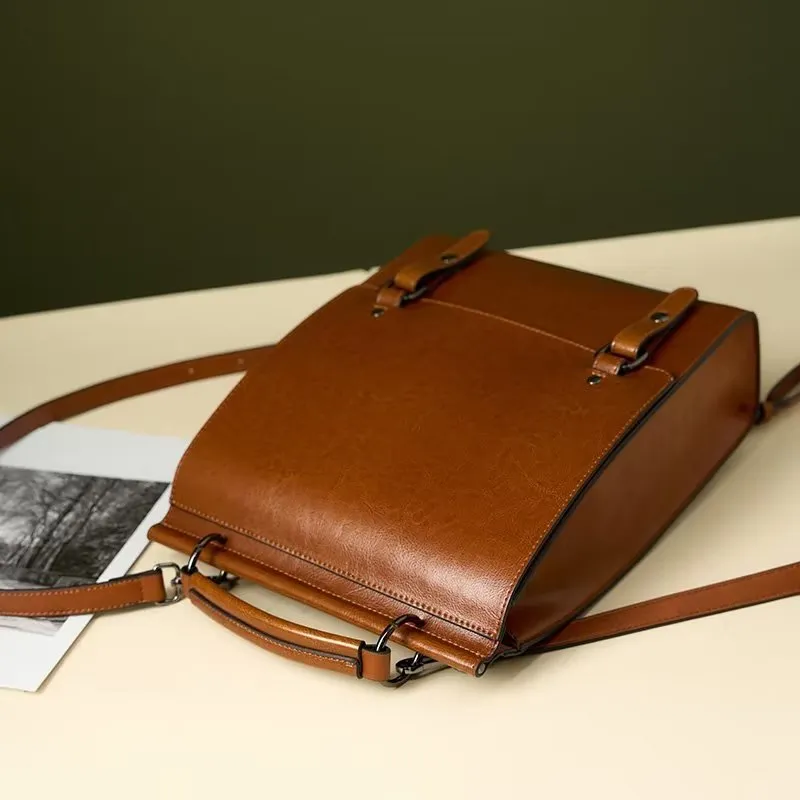 LeatherLux Chic Zipper Closure Backpack
