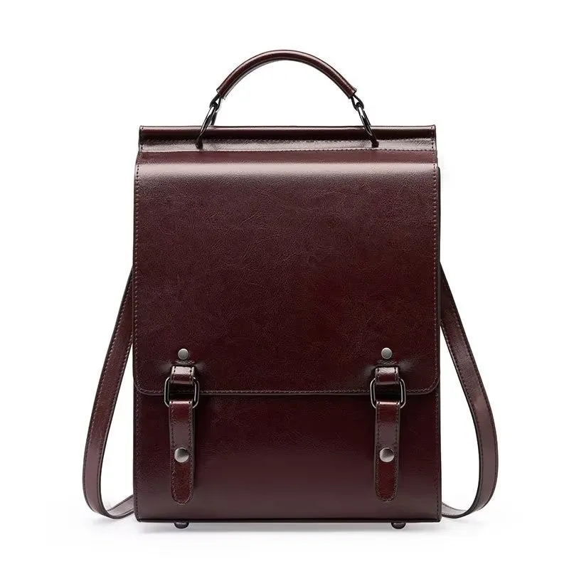 LeatherLux Chic Zipper Closure Backpack