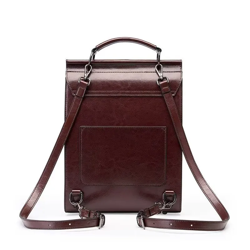 LeatherLux Chic Zipper Closure Backpack