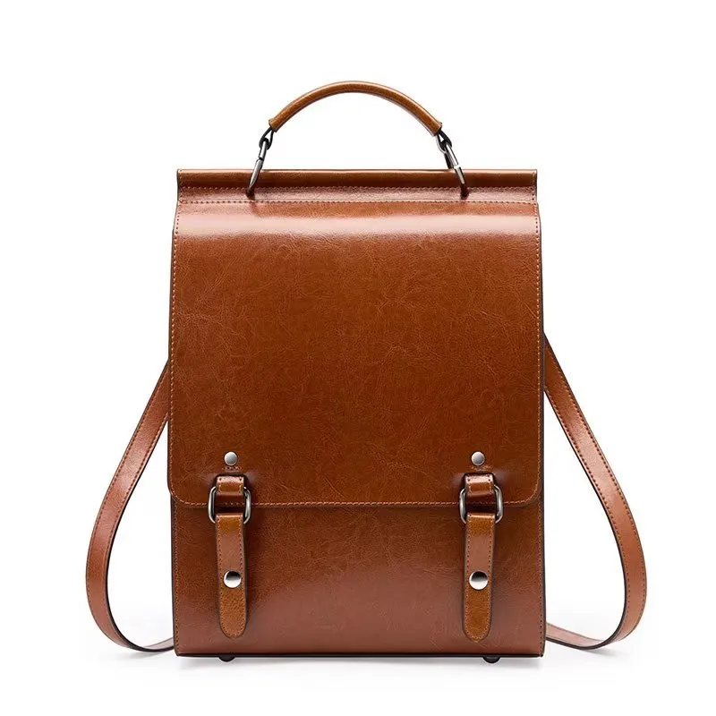LeatherLux Chic Zipper Closure Backpack