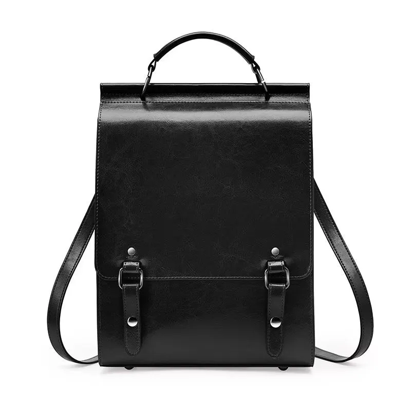 LeatherLux Chic Zipper Closure Backpack