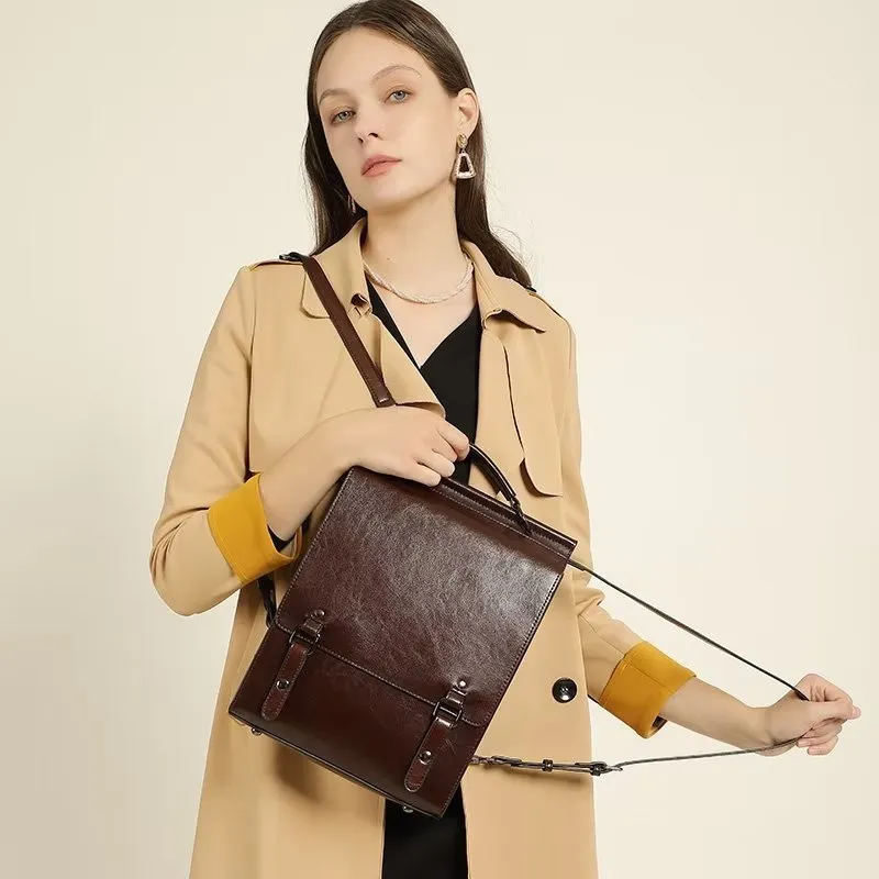 LeatherLux Chic Zipper Closure Backpack