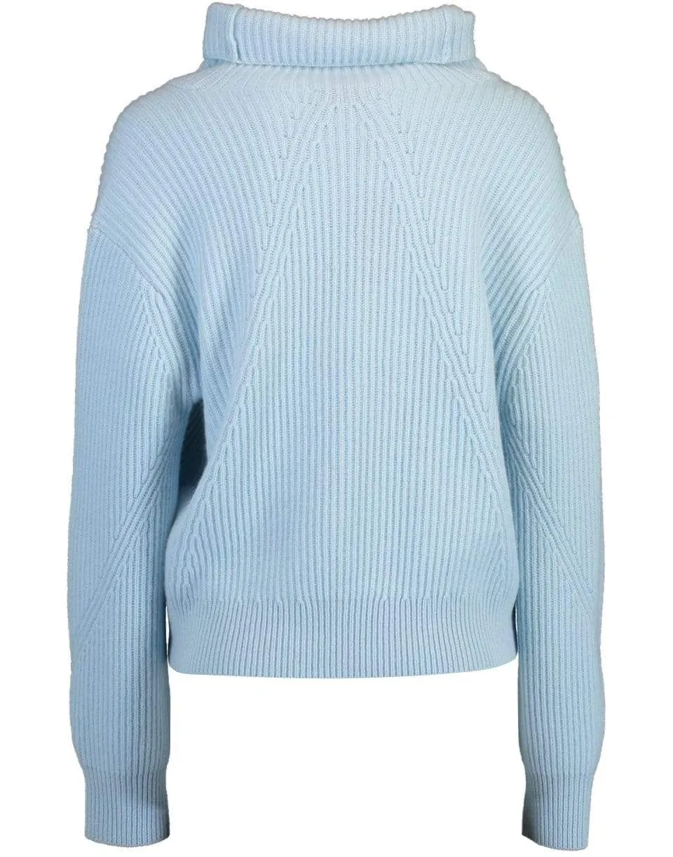 Light Blue Cashmere Turtleneck
