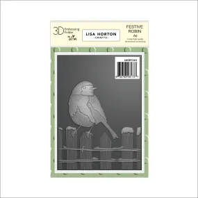 Lisa Horton Crafts Festive Robin A6 Embossing Folder
