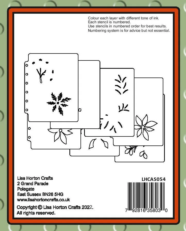 Lisa Horton Layering Stencils - Festive Flowers & Berries
