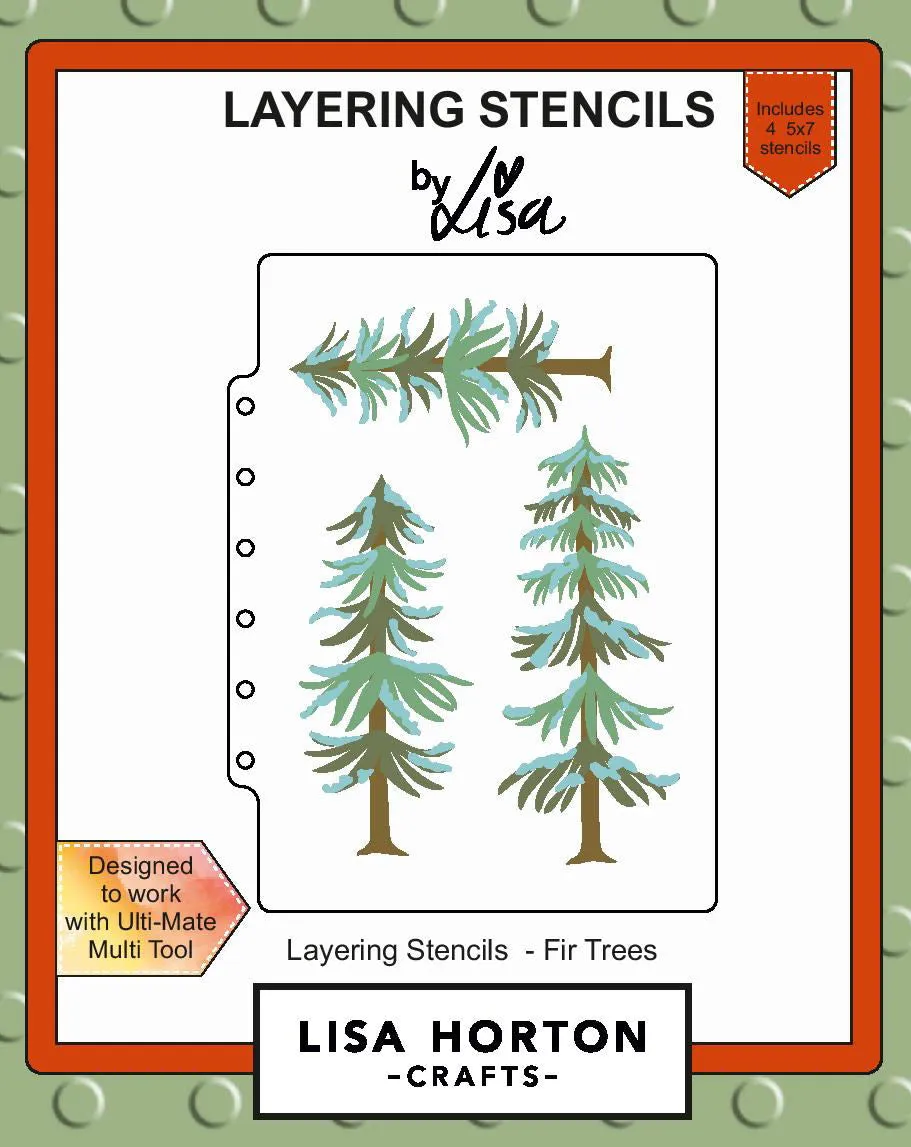Lisa Horton Layering Stencils - Fir Trees