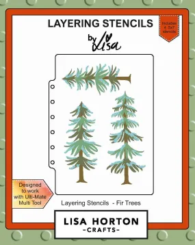 Lisa Horton Layering Stencils - Fir Trees