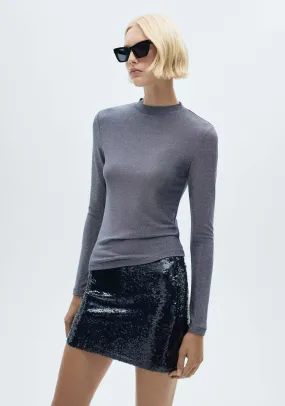 Long sleeve lurex top - Medium Blue