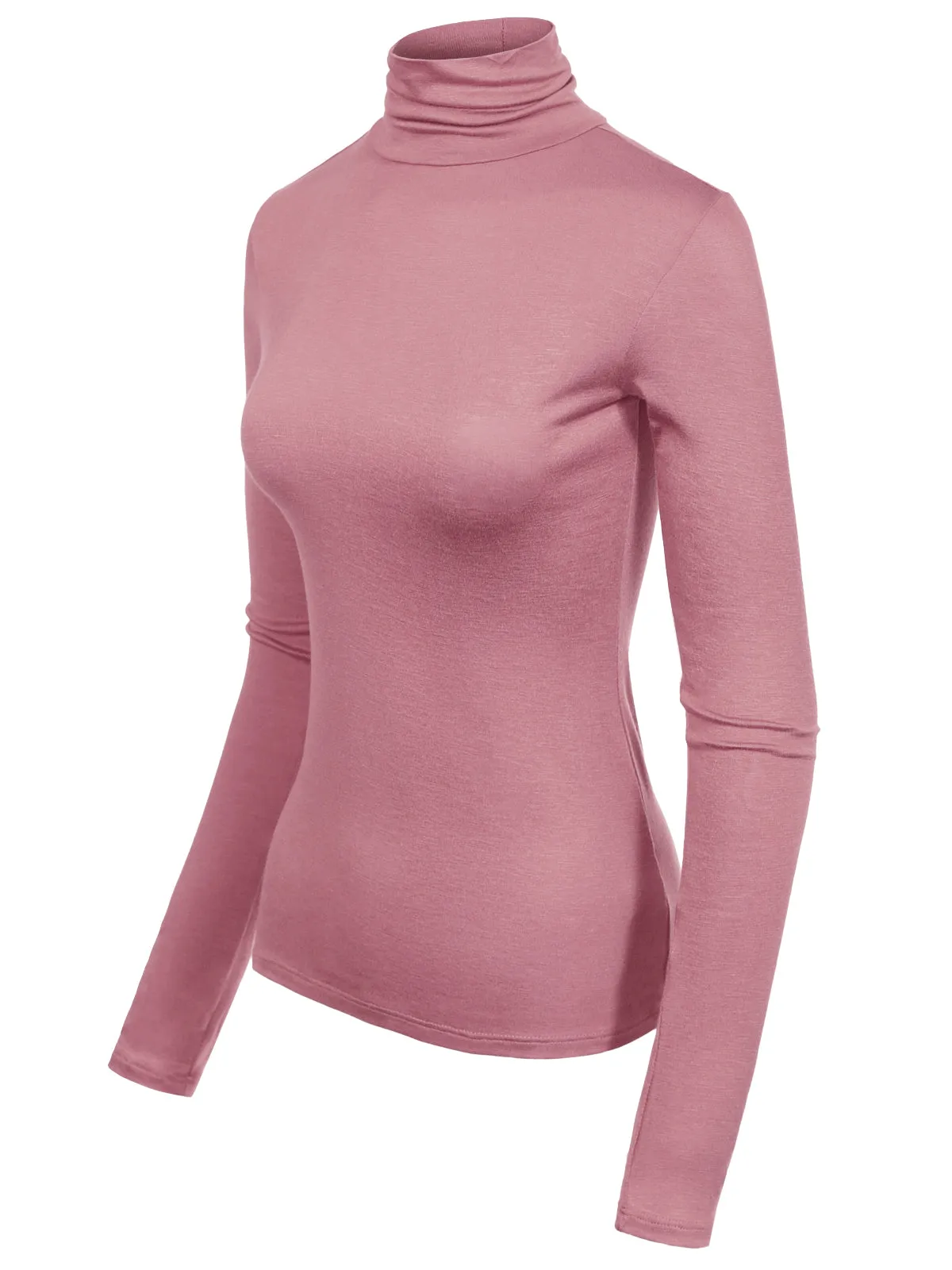 Long Sleeve Turtleneck Lightweight Pullover Slim Fit Top