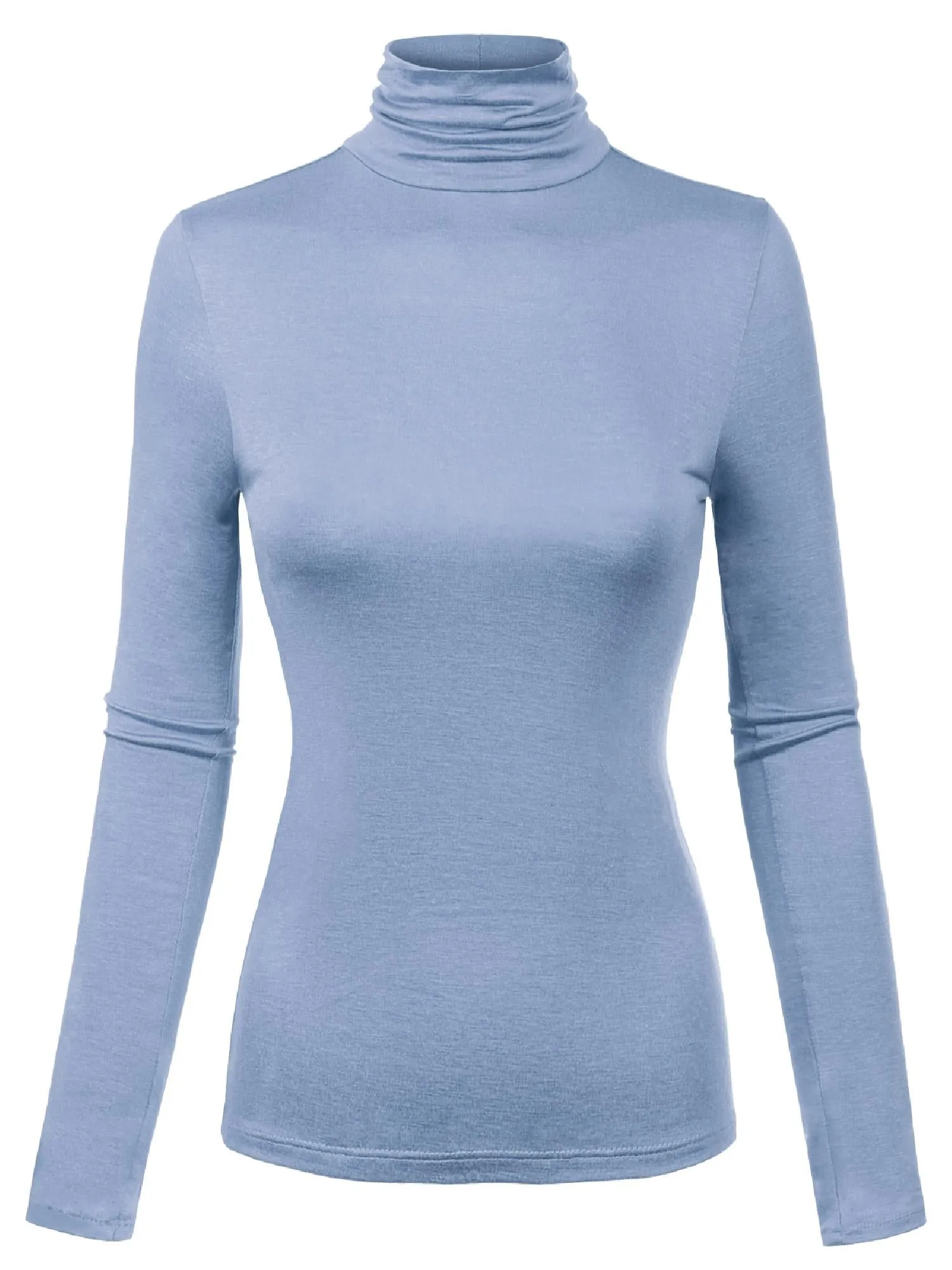 Long Sleeve Turtleneck Lightweight Pullover Slim Fit Top