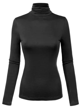 Long Sleeve Turtleneck Lightweight Pullover Slim Fit Top