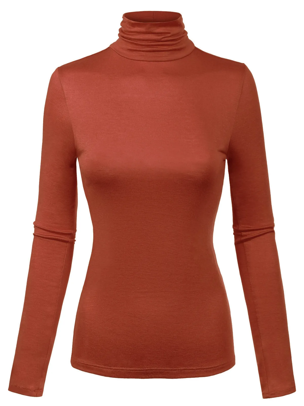 Long Sleeve Turtleneck Lightweight Pullover Slim Fit Top