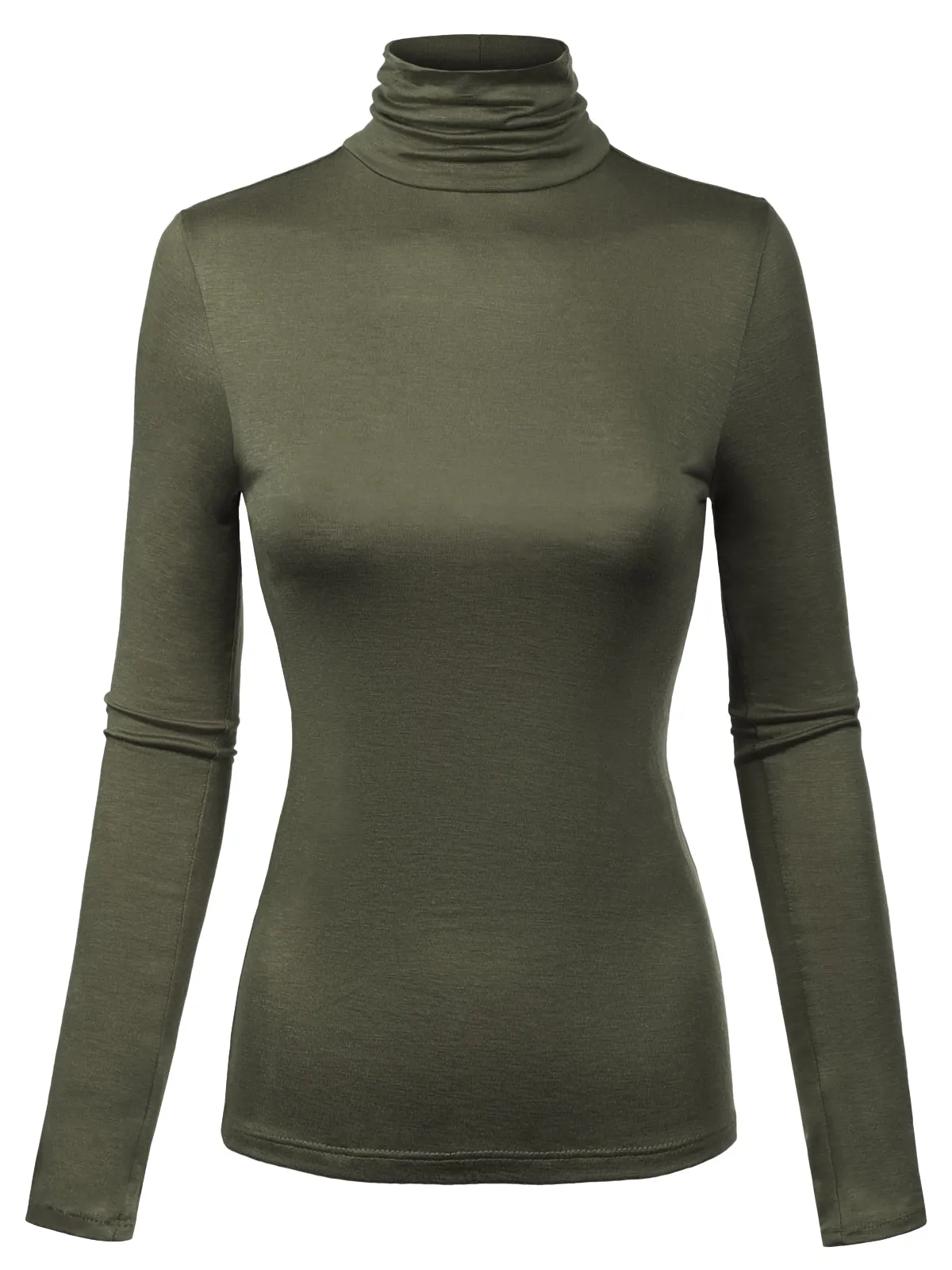 Long Sleeve Turtleneck Lightweight Pullover Slim Fit Top