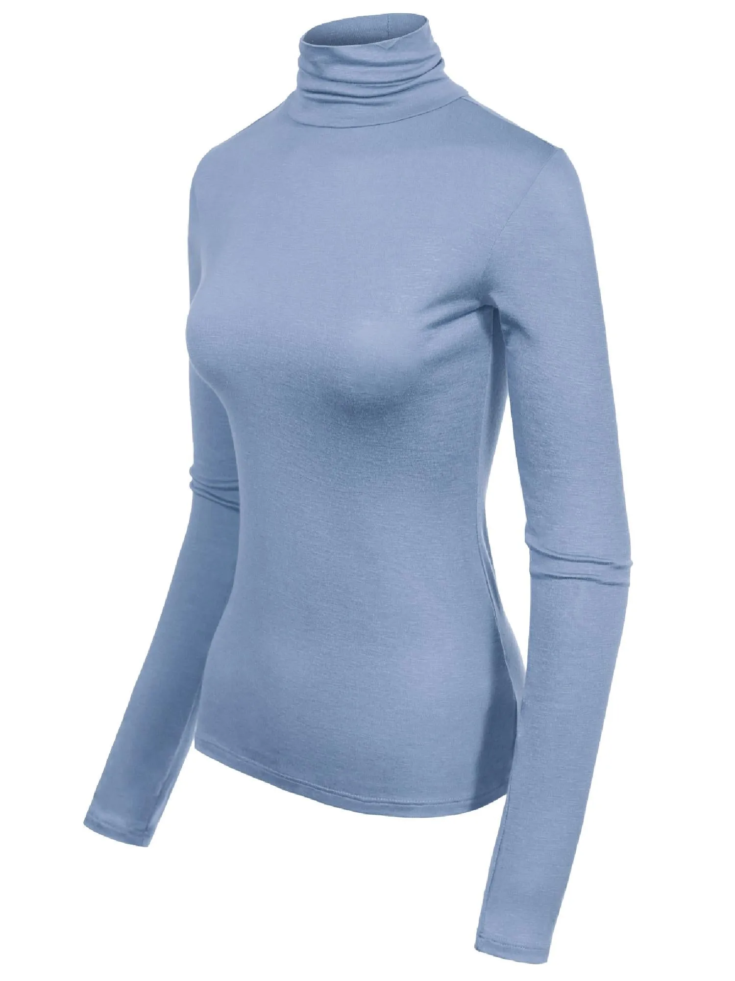 Long Sleeve Turtleneck Lightweight Pullover Slim Fit Top