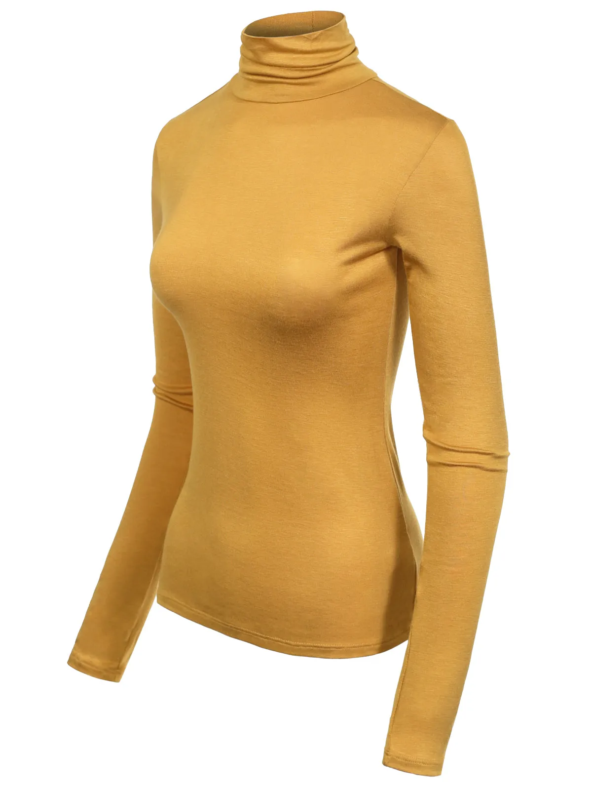 Long Sleeve Turtleneck Lightweight Pullover Slim Fit Top