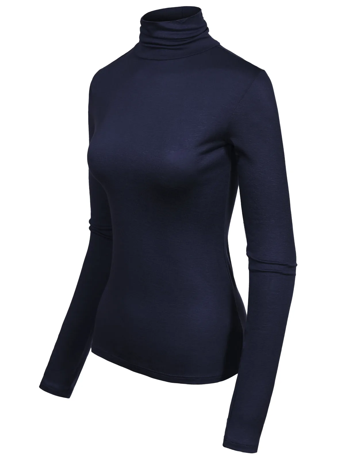 Long Sleeve Turtleneck Lightweight Pullover Slim Fit Top