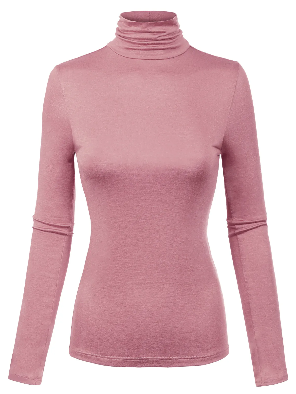 Long Sleeve Turtleneck Lightweight Pullover Slim Fit Top