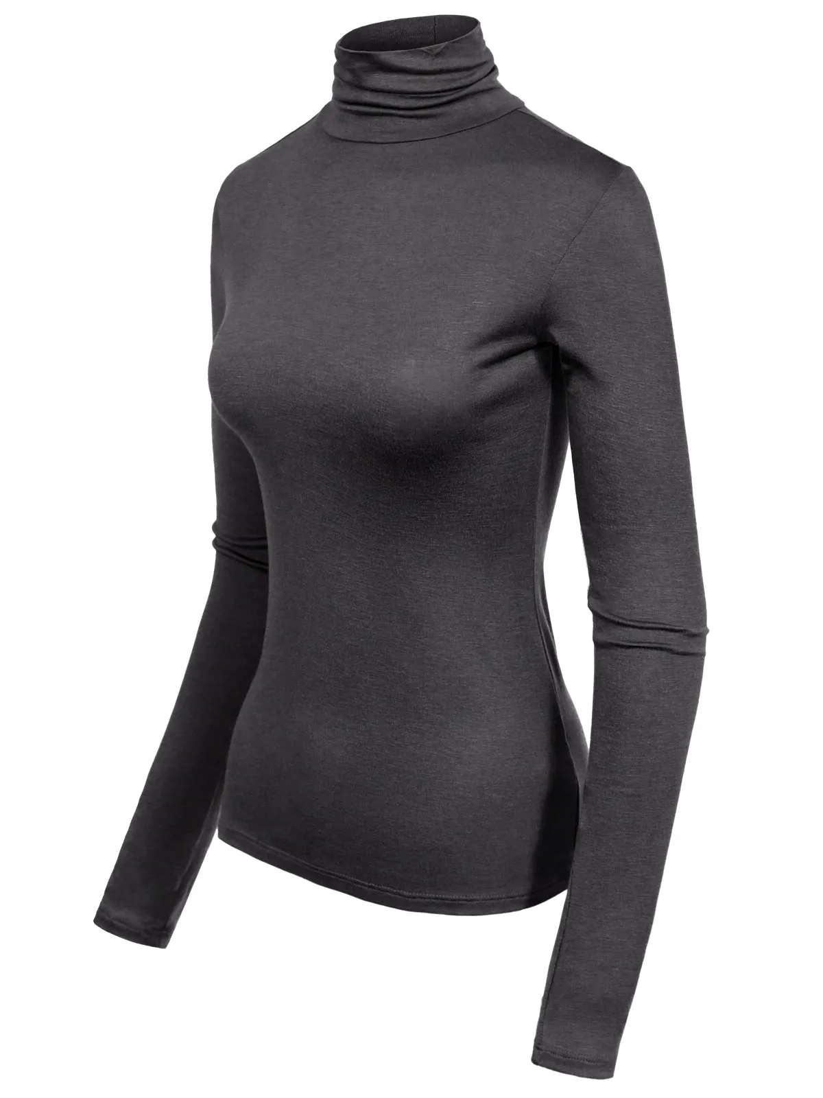 Long Sleeve Turtleneck Lightweight Pullover Slim Fit Top