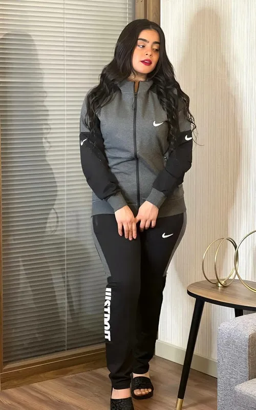Long Sleeved Front Zipper Hoodie & Jogger Pants Set
