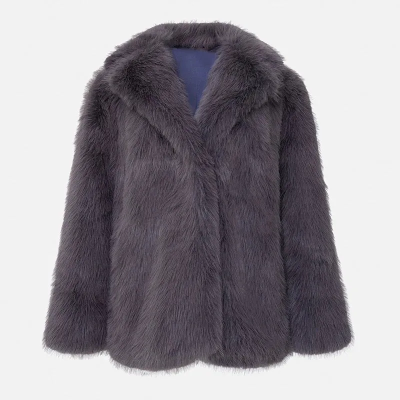 Luxury Brand Eco-Coat Faux Fur Women's Winter Jacket Shaggy Thick Warm Premium  Overcoat