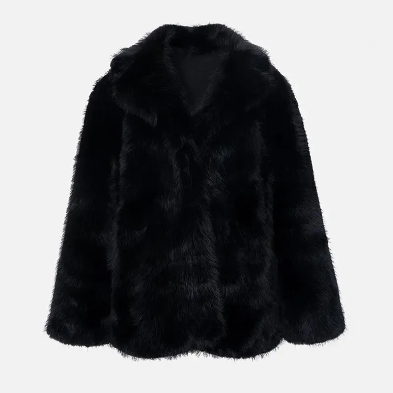 Luxury Brand Eco-Coat Faux Fur Women's Winter Jacket Shaggy Thick Warm Premium  Overcoat
