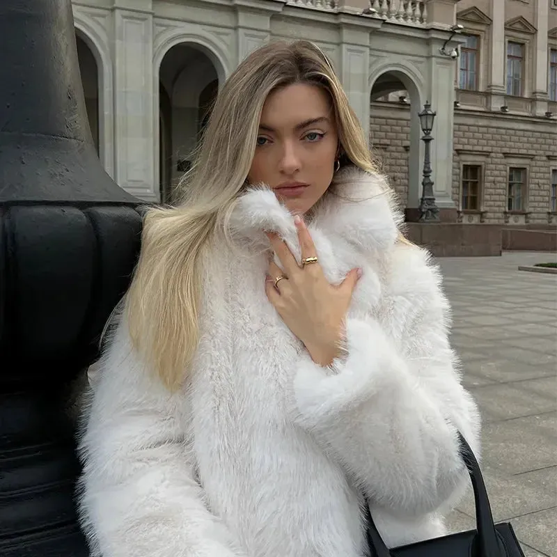 Luxury Brand Eco-Coat Faux Fur Women's Winter Jacket Shaggy Thick Warm Premium  Overcoat