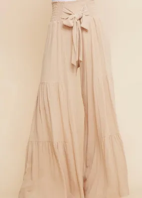 Magnolia, Womens Wideleg, Linen Palazzo Pants, Ivory