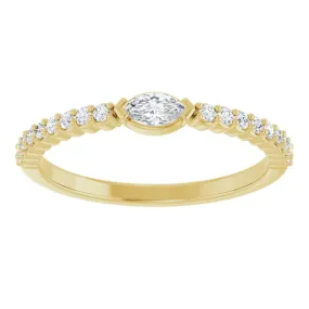 Marquise Diamond Stacking Ring