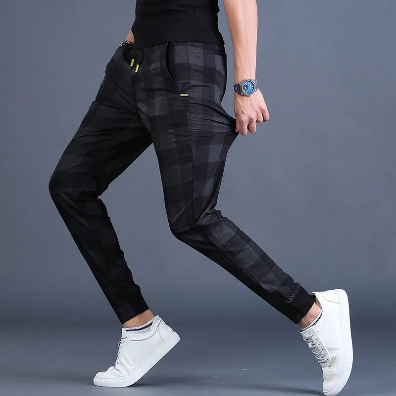 Men Plaid Casual Pant