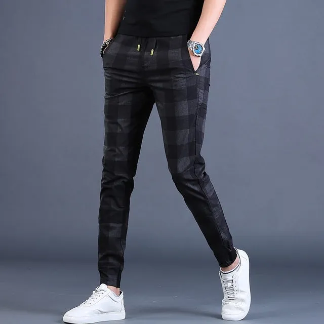 Men Plaid Casual Pant